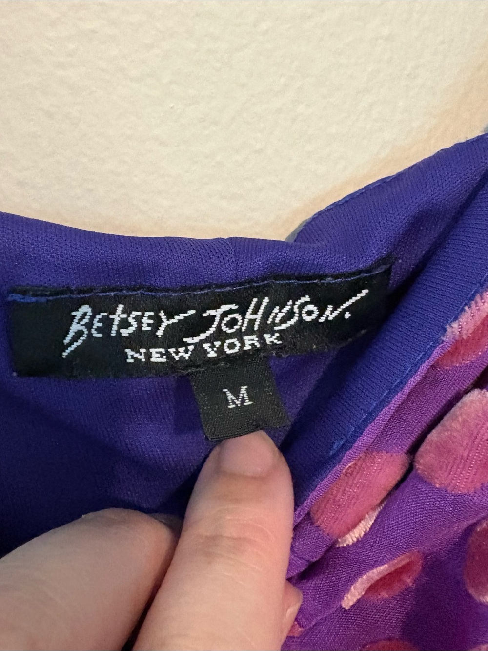 Vintage 90s Betsey Johnson purple and pink velvet polka dot slip dress - Picture 4 of 8